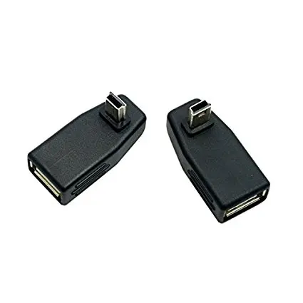 

2pcs 90 Degree Up & Down Right Angled Mini USB Type B to USB Female OTG Adapter for Tablet & Cell Phone