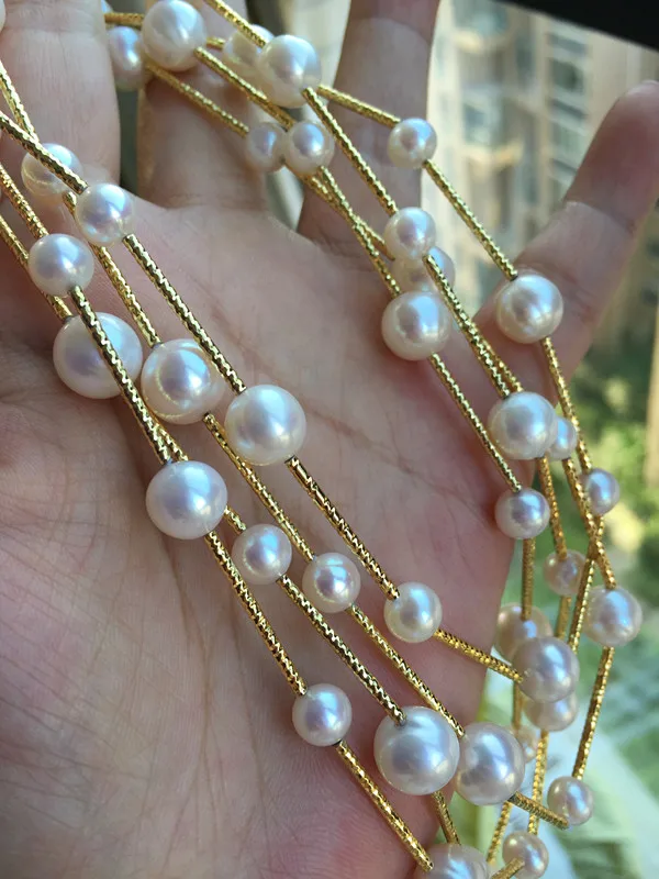 Женское Ожерелье с жемчугом Taihu длинное ожерелье со звездой из чистого серебра 925