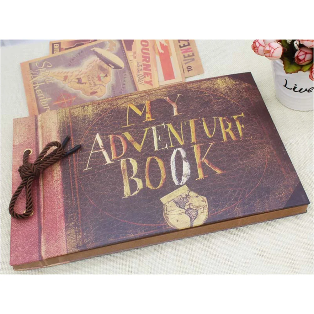 10 Inch Handmade DIY Album Paste Vintage Tether Album Our Adventure Book up Family Scrapbook Photo Album