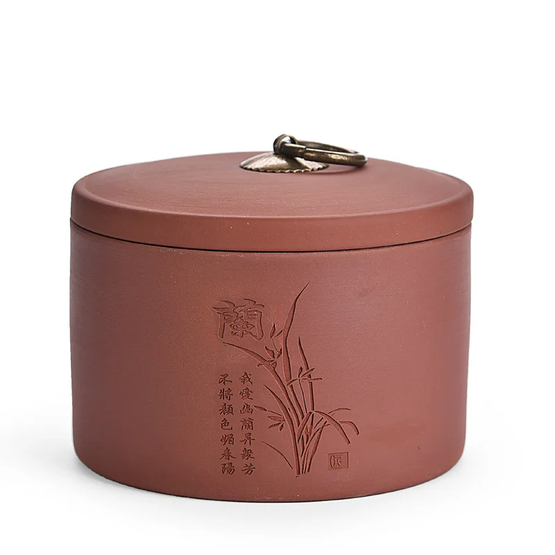 Orchid Red Сахарница фиолетовая глина чайная банка банки для конфет кухонная коробка для хранения специй Растительные узоры мини бутылка кофейная банка классическая - Цвет: Orchid Red