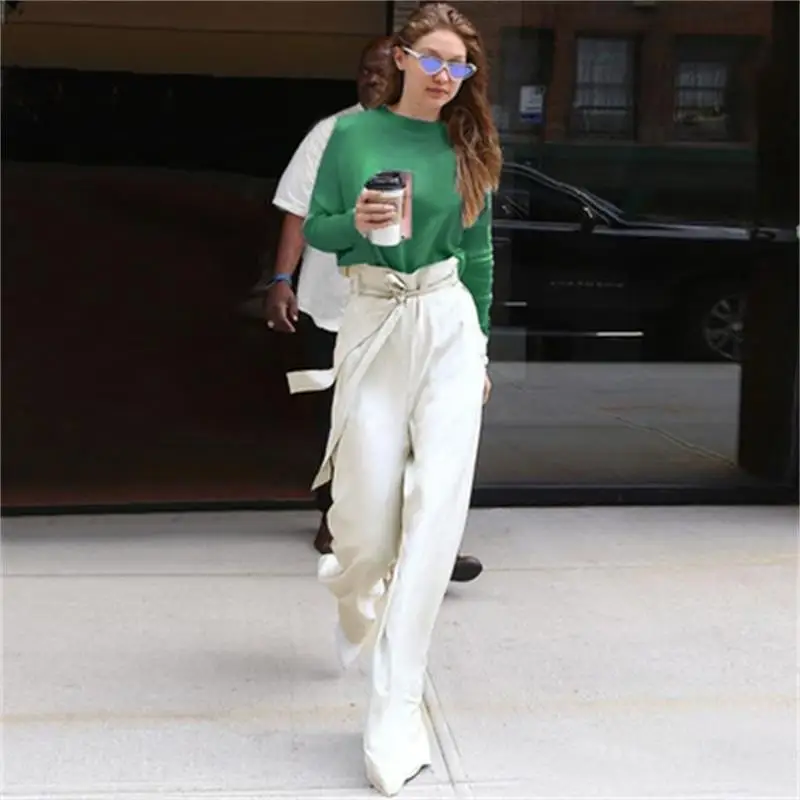 Женские модные брюки новые летние тонкие свободные повседневные с высокой