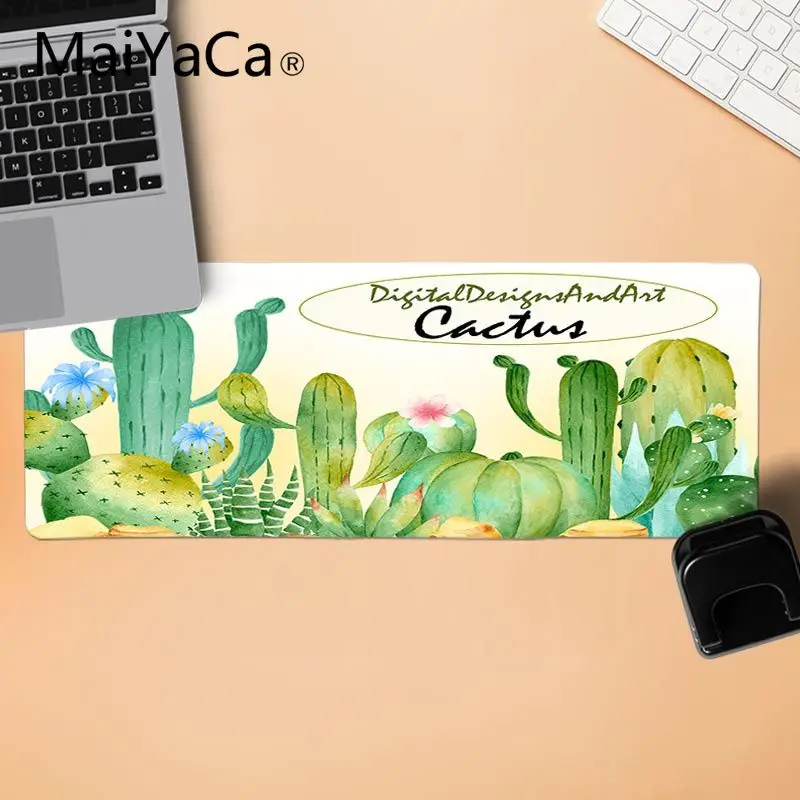 Lock Edge 30x80cm MaiYaCa кактус акварельные офисные мыши геймер Аниме Коврик для мыши Прочный мягкий резиновый Прямоугольный Коврик для мыши ПК компьютер ноутбук мышь коврик - Цвет: Lock Edge 30x80cm
