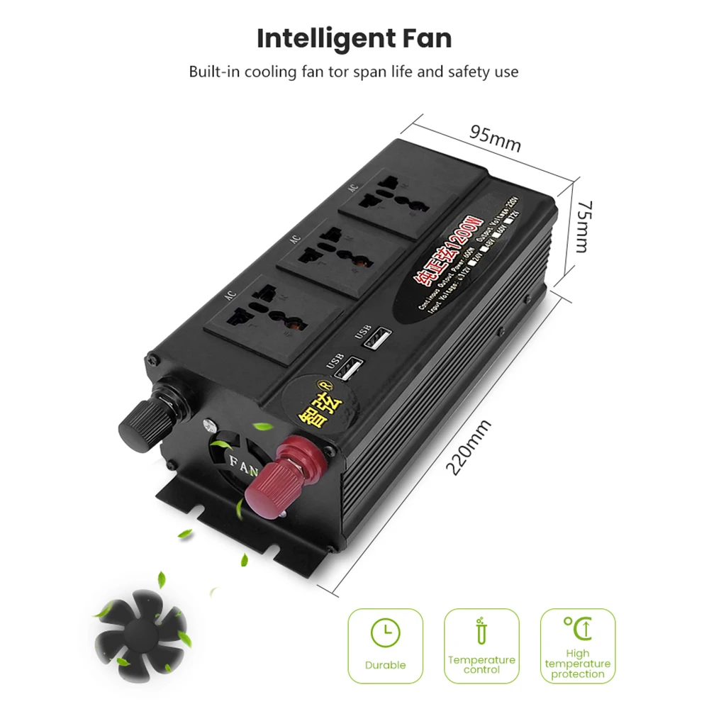 SUNYIMA 1200 Вт DC12V/24 В двойная цифровая Чистая синусоида в ac220в с USB Домашний преобразователь питания Преобразователь напряжения трансформатор конвертер