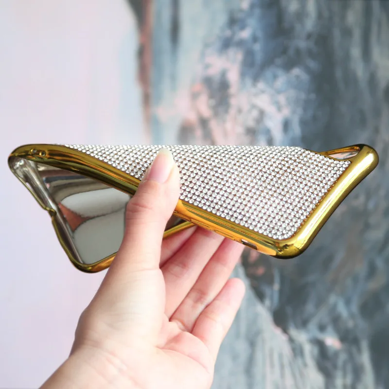Роскошный чехол для iphone X 10 XR XS Max 7 8 6 S Plus мягкий с бриллиантами 6Plus 7Pus 8Plus