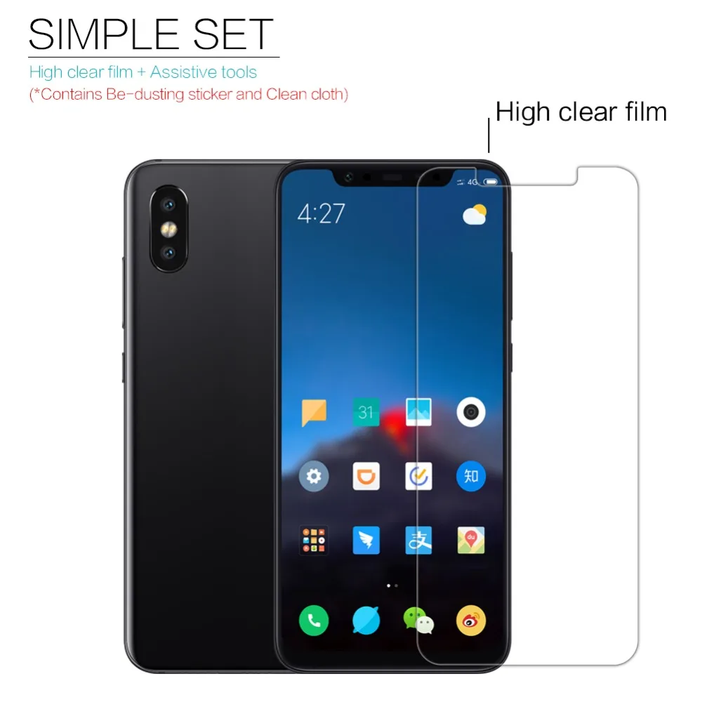 Защитная пленка NILLKIN для экрана Xiaomi Mi8 сверхпрозрачная ЖК дисплея и матовая