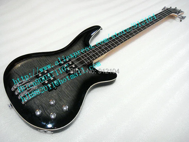 Музыкальный инструмент 4 струны электрическая бас гитара с полосками тигра 24