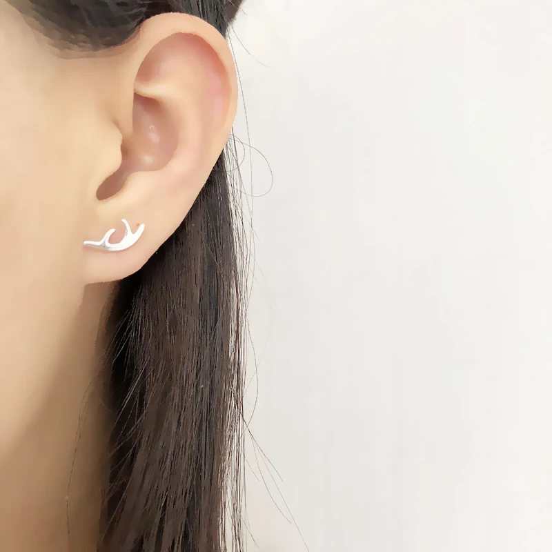 Женские серьги гвоздики ROCKART из чистого серебра Милые простые романтические