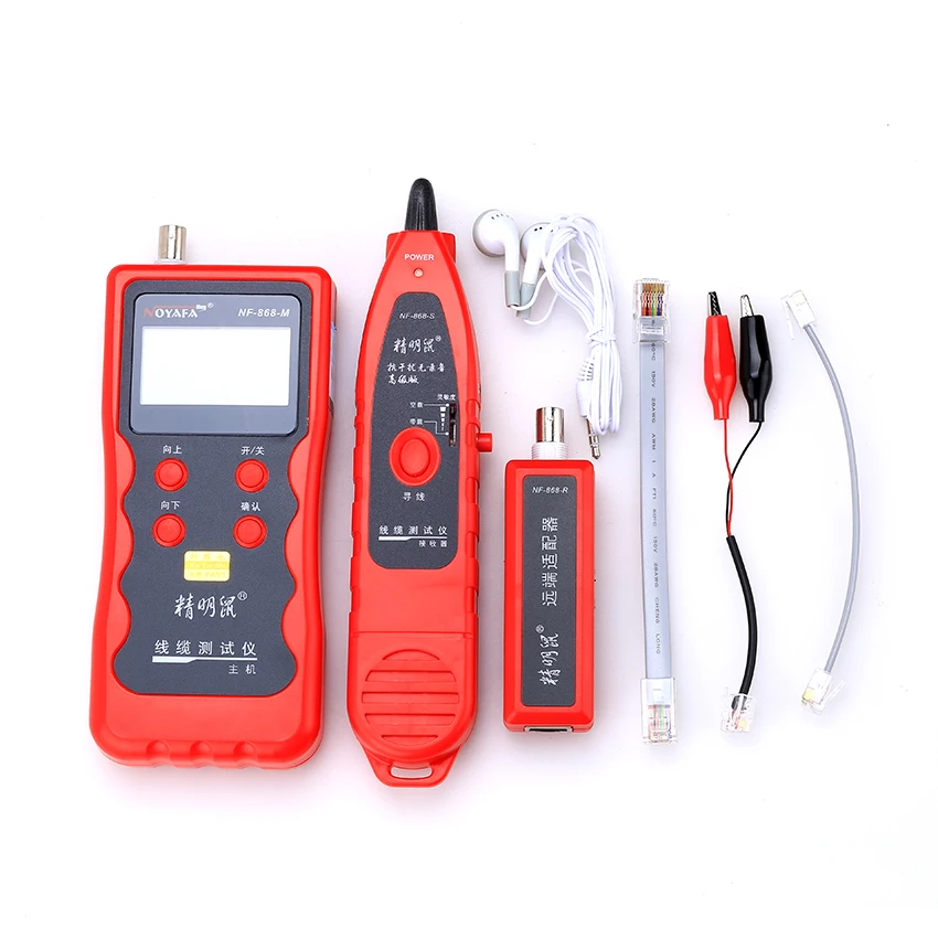 KELUSHI NF-868 RJ11 RJ45 Diagnose Tone BNC USB Metal Line Telephone Wire Tracker Network Tools LAN Network Cable Lenght Tester
