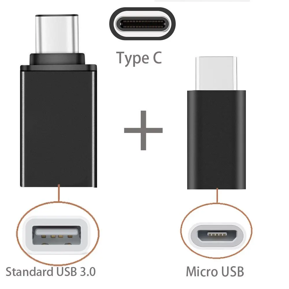 Адаптер 2 в 1 с Type C на USB OTG адаптер Micro для Xiaomi mi a1 8 Huawei P20 P30 Pro Samsung S10 Oneplus 7T One Plus|otg