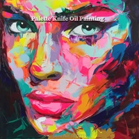 hand painted francoise nielly palette knife portrait face oil painting character figure canva wall art picture16 30