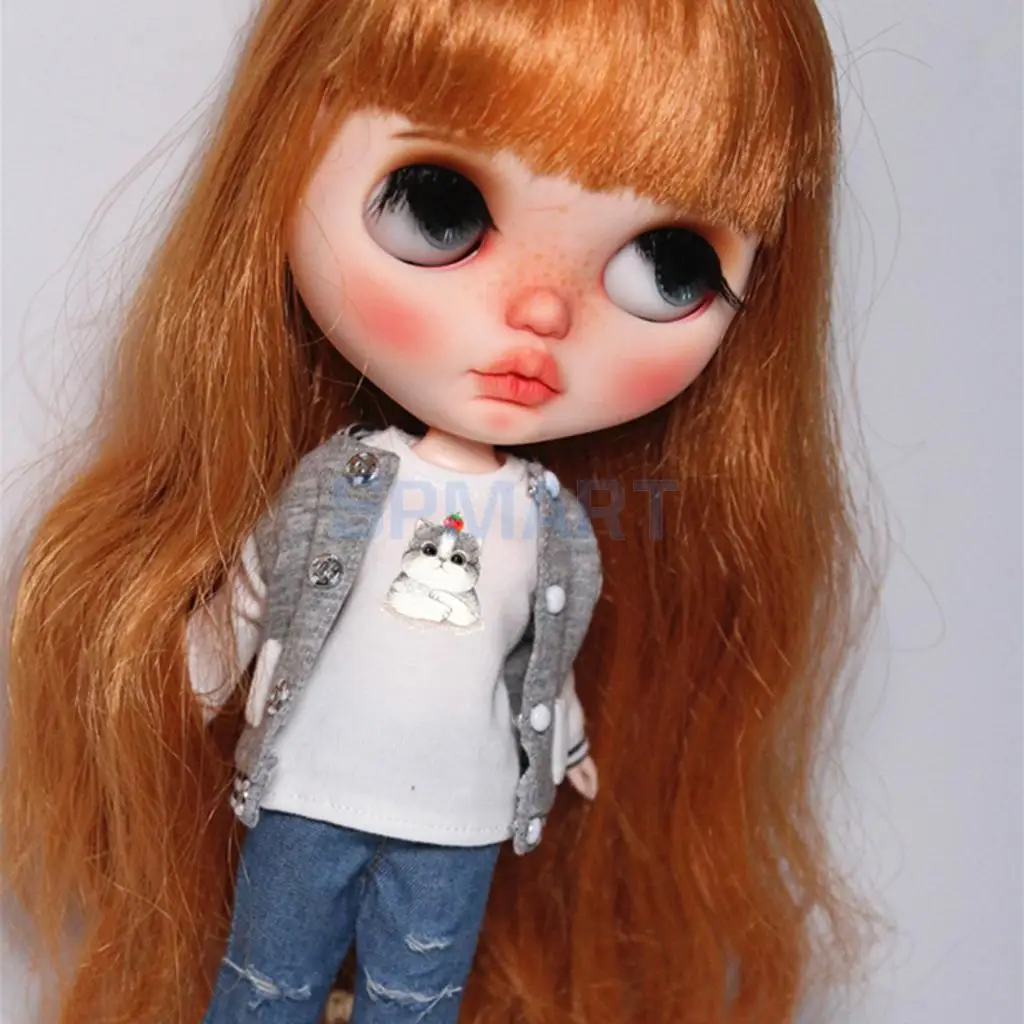 Симпатичная Модная хлопковая кукольная Футболка с принтом кота/кролика/вешалки