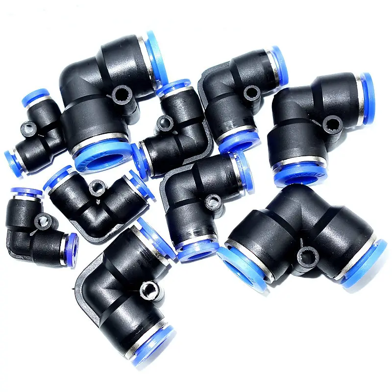 

4mm 6mm 8mm 10mm 12mm Tube OD 90 Degree Equal Union Elbow Air Pneumatic Push In Connector Quick Connection Fitting