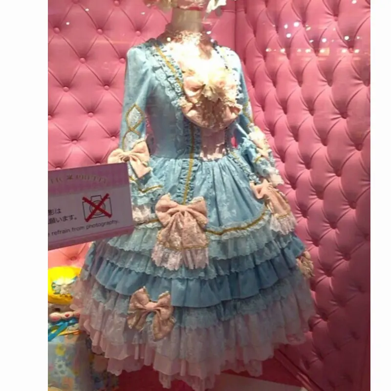 

New! blue Sweet Lolita Dress Short skirt Dress Cosplay dress V-956