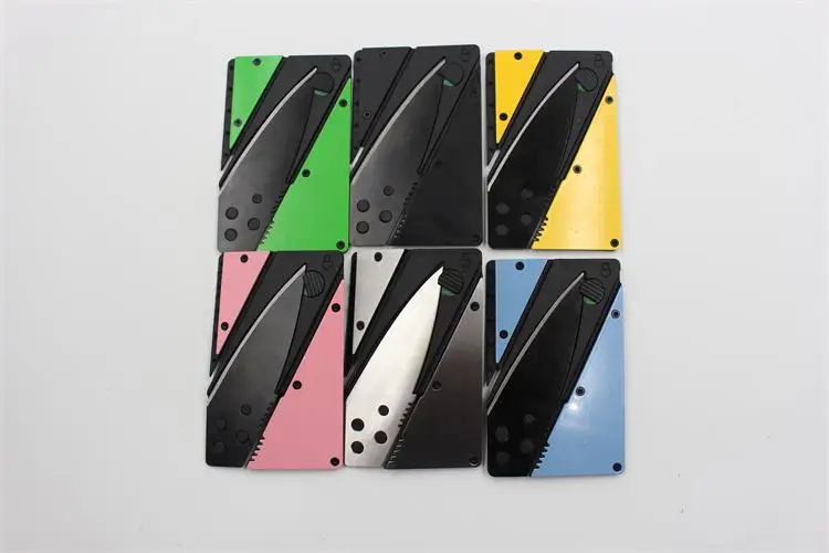 1 ШТ. 6 Цвет Карманный Нож Эфес Добавить Слой Стального листа Мини Бумажник
