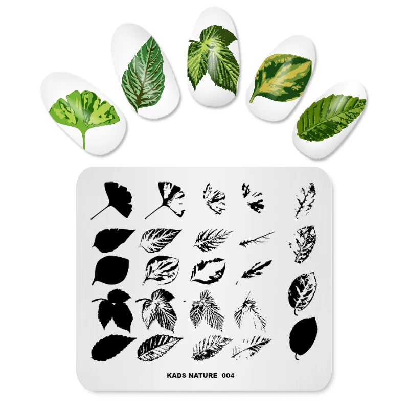 Nature 004 Шаблоны тиснения ногтей для маникюра штамповочные пластины Летняя мода серия природы 49 дизайнов трафарет для штамповки для дизайна ногтей штамп - Цвет: Nature 004