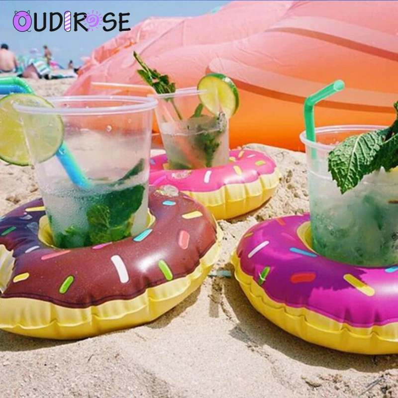 Flamingo Party Decoration Floating Inflatable Drink Cup Holder Garden Pool Hawaii Toy Activity Supplies | Дом и сад