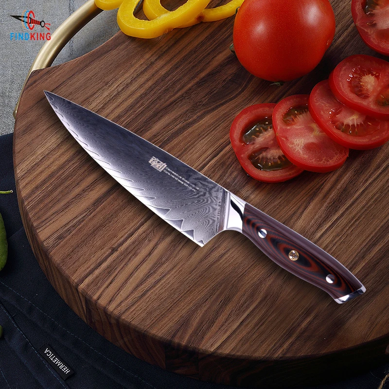 FINDKING 8 inch Pro G10 Handle Damascus Knife feather pattern 67 Layers stainless Steel Kitchen Chef Knife Gyuto