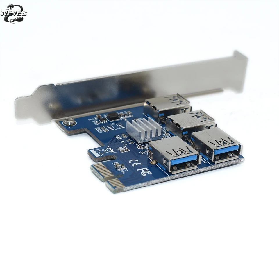 PCIE PCI-E PCI Express Riser Card 1x до 16x1 до 4 USB 3,0 слот мультипликатор концентратор адаптер для Биткоин Майнер BTC устройств