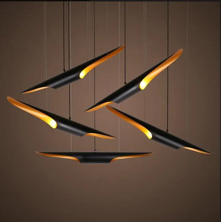 Металлическая двунаправленная наклонная алюминиевая прямая бамбуковая Люстра