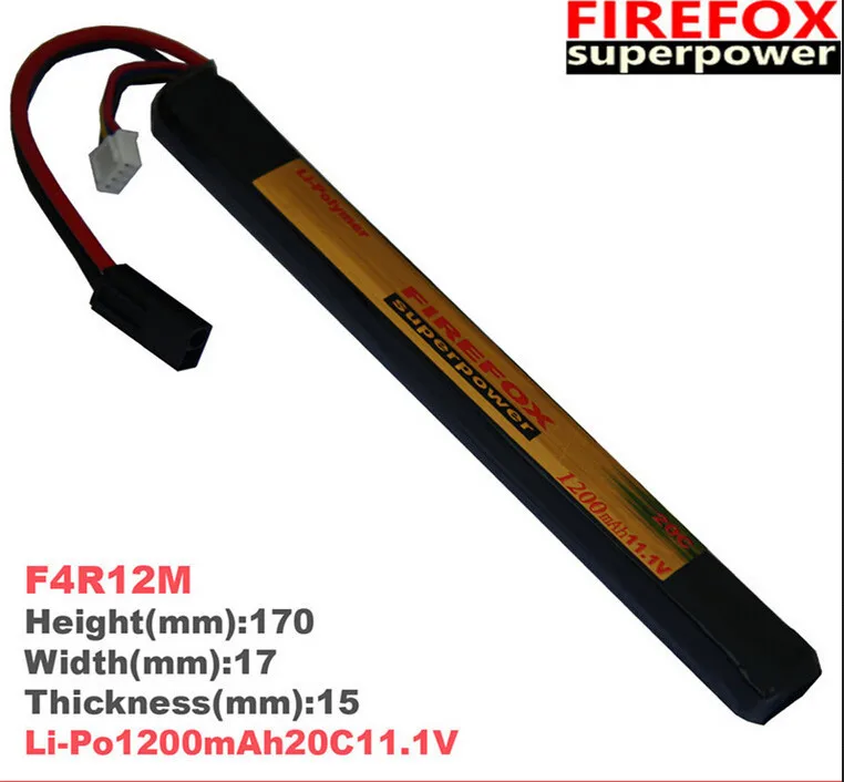 Оптовая продажа 1 шт. 100% оригинальный аккумулятор FireFox 11 В 1200 мАч 20C Li Po AEG Airsoft L F4R12M