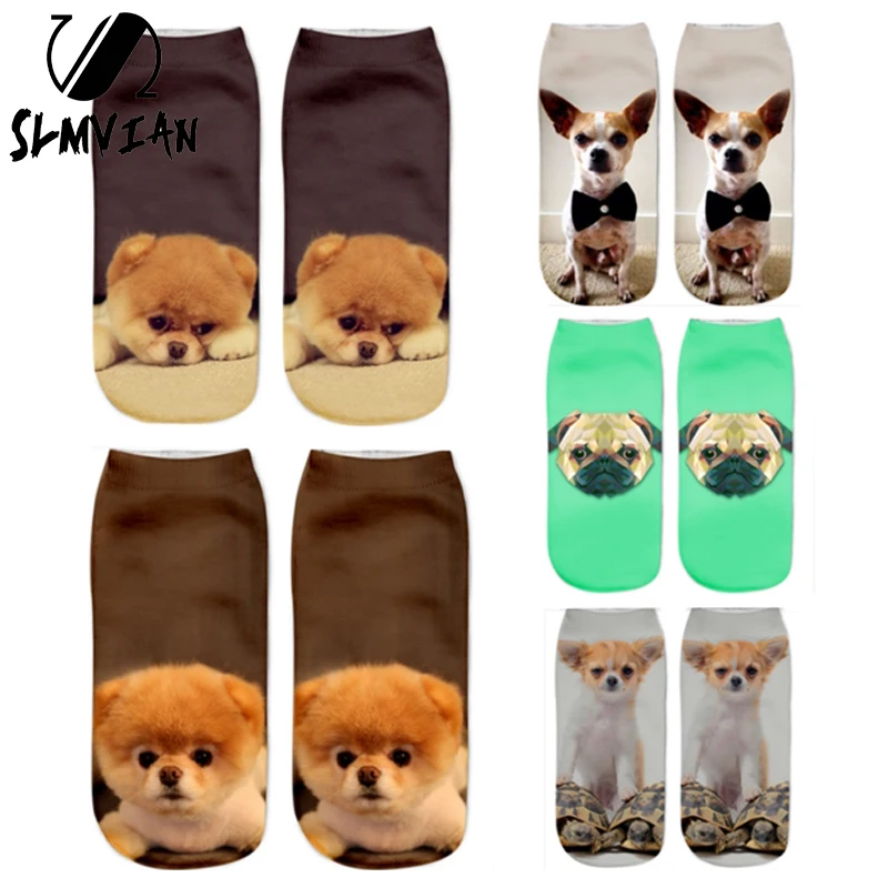 1 пара женские носки с 3D принтом | Женская одежда