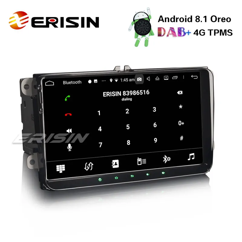 Erisin ES7691V 9 &quotAndroid 8 1 автомобильный стерео DAB + gps OPS BT для VW Passat Golf блок EOS Polo