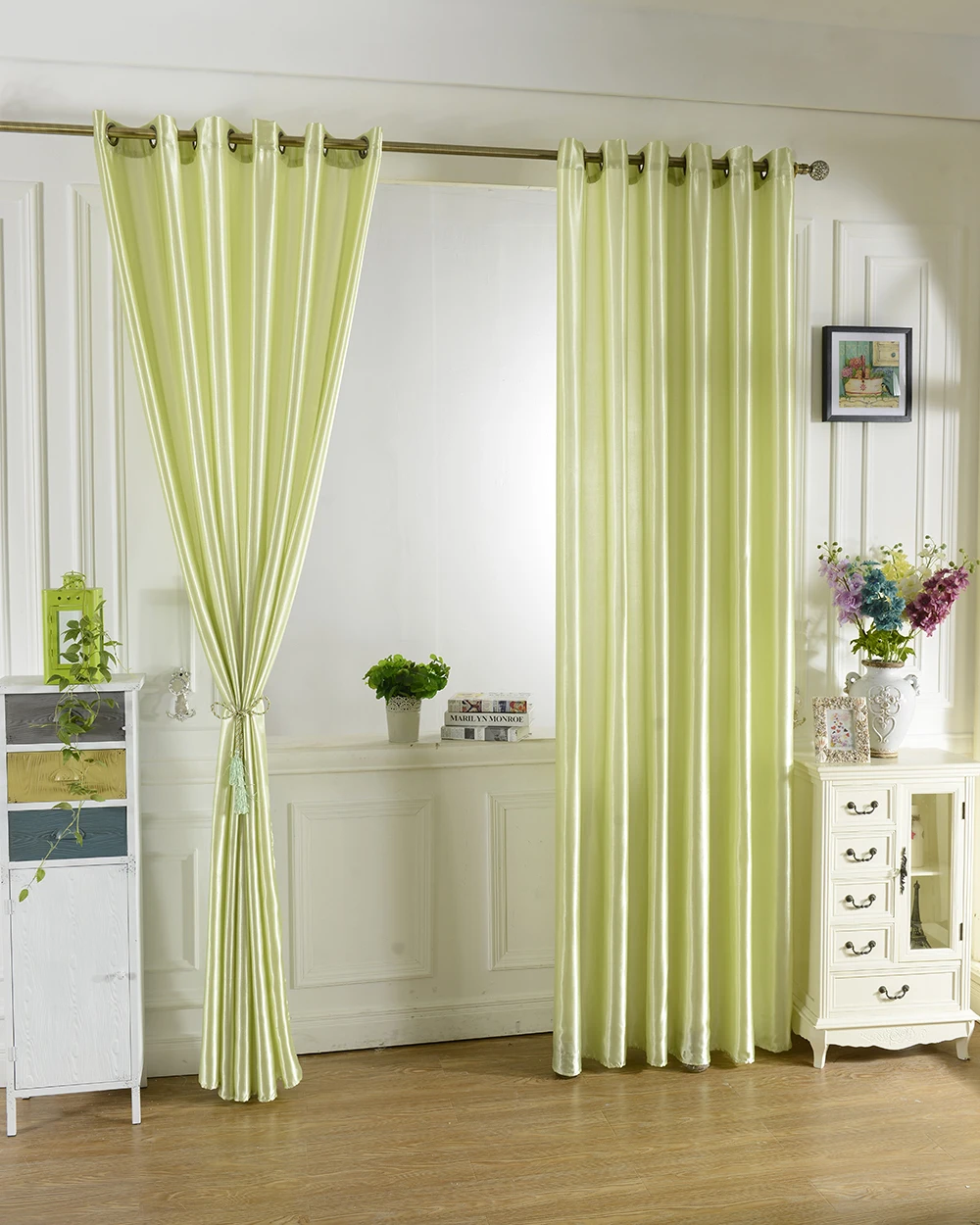 Solid Colors 100*250cm Modern Window Satin Fabric Curtain for living Room Bedroom Hotel Office Blackout Curtains Home Decoration | Дом и сад
