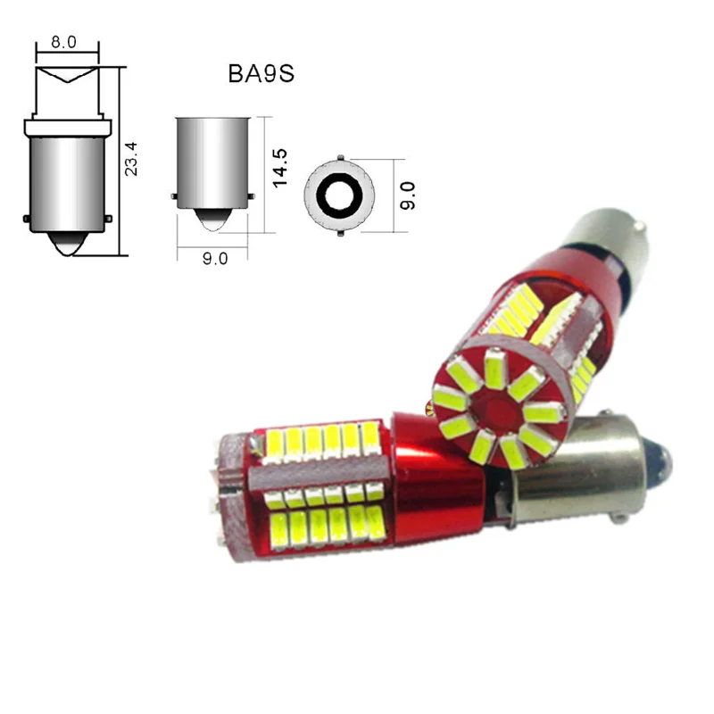 2 шт./лот BA9S BAX9S BYX9S canbus T4W H6W H21W led W5W 57led 3014 SMD Боковые указатели поворота без ошибок