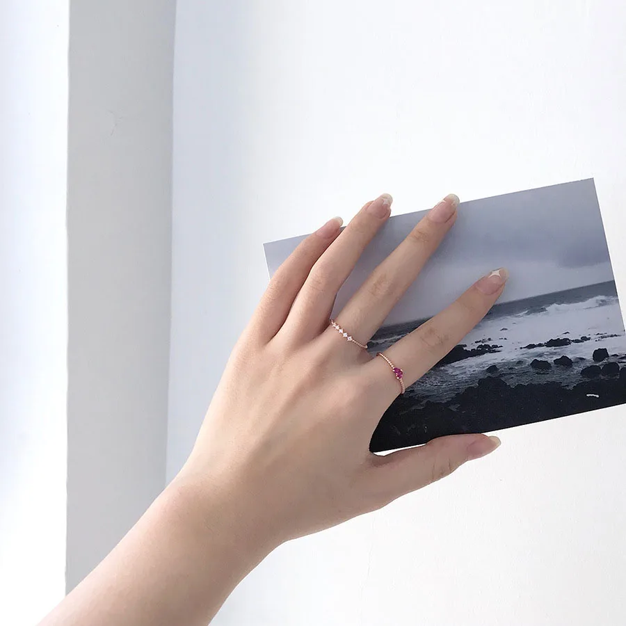 2 шт./компл. корейские простые кольца в виде сердца с покрытием из розового золота