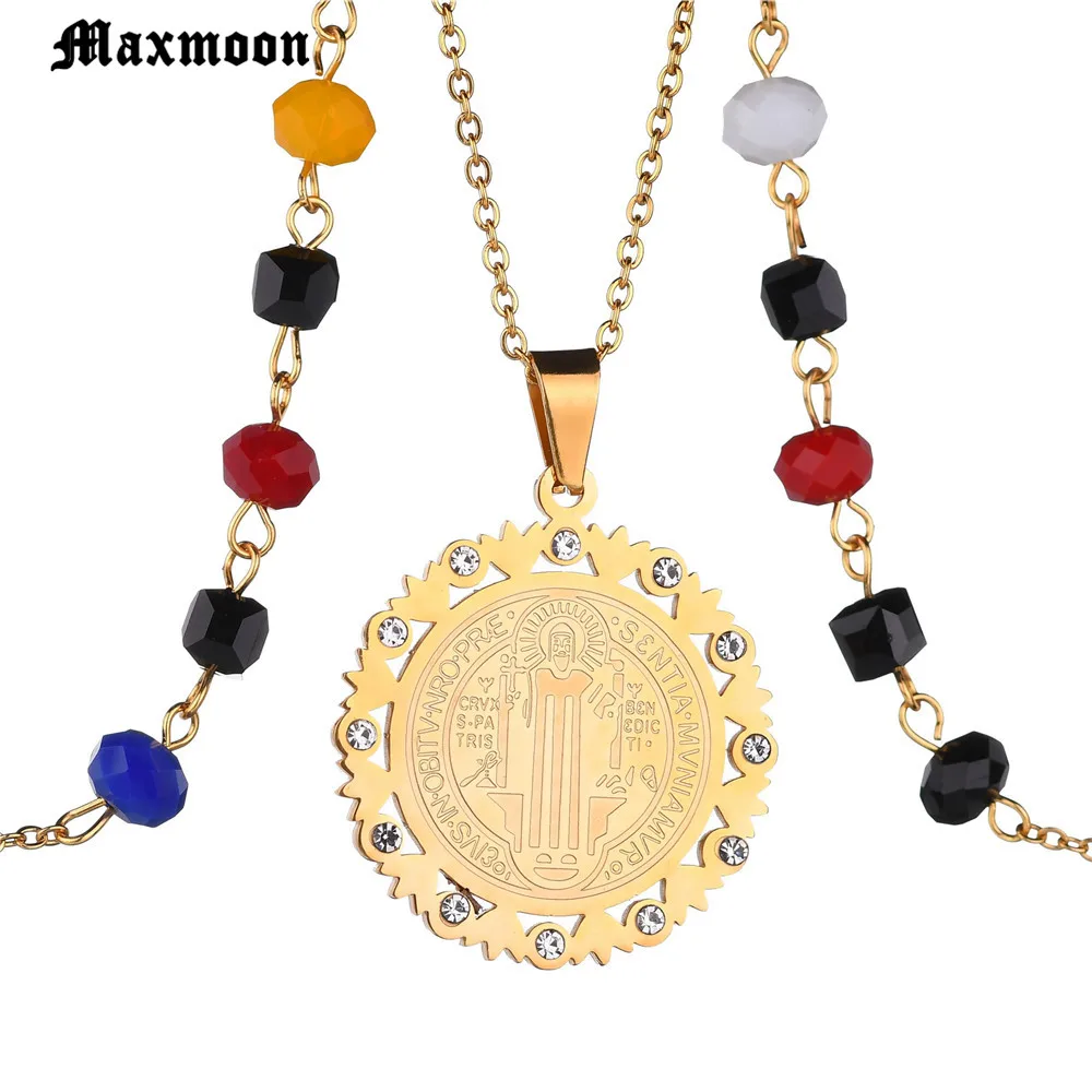 Maxmoon св. Барбе католический патрон Святого Бенедикта Священная медаль золотой