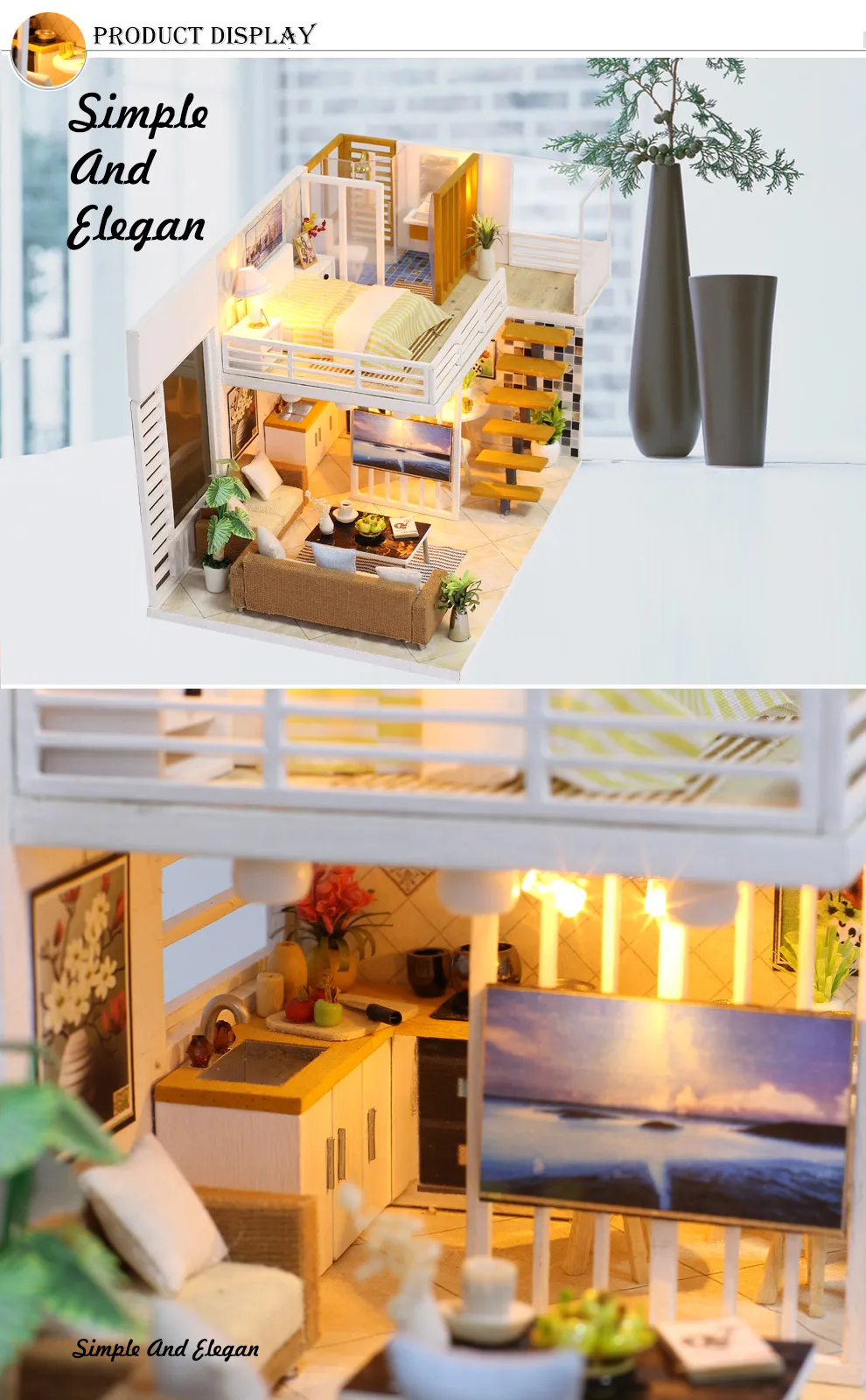 Сборный Кукольный дом DIY миниатюрная мебель 3D Деревянный миниатюрный кукольный домик игрушки С Пылезащитным чехлом светодиодный для детей подарки на день рождения