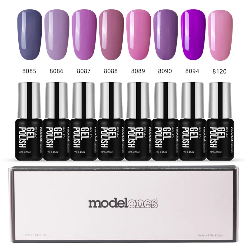 Modelones, 8 шт./лот, Гель-лак для ногтей, французский стиль, УФ-набор гель-лаков для ногтей, замочить от серой серии, лак для ногтей, гель телесного цвета - Цвет: 20