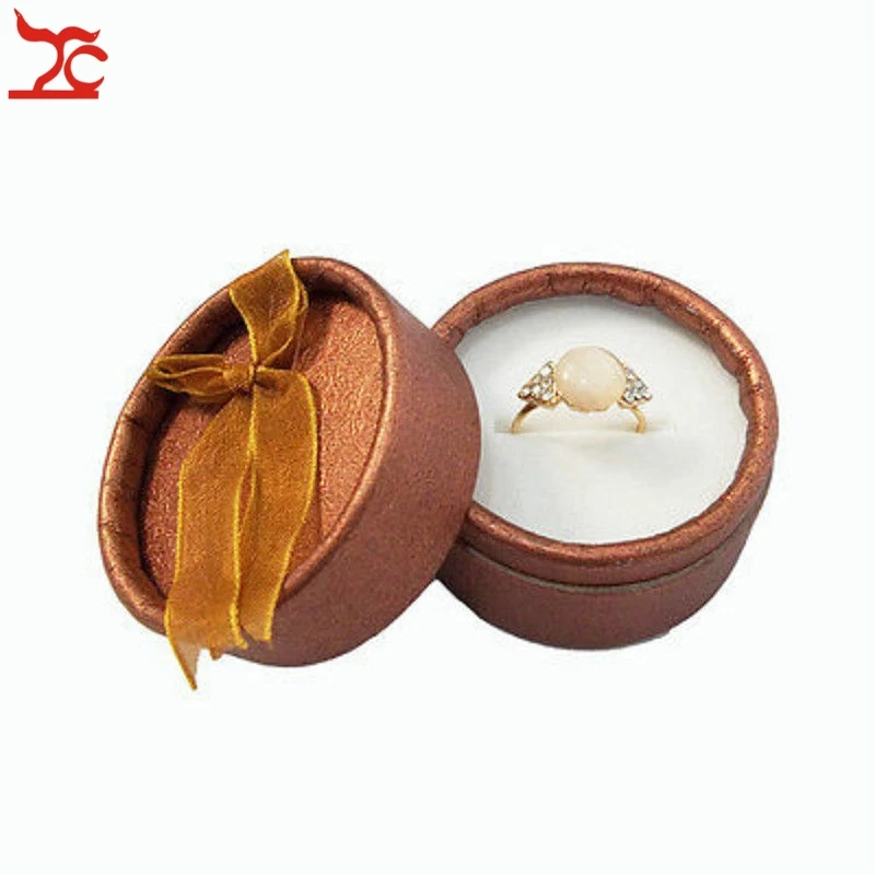 

30Pcs Cute Round Paper Gift Box Jewelry Packaging Ring Box Earring Organizer Storage Gift Box Ring Jewelry Box 7 Colors 5*3.5cm