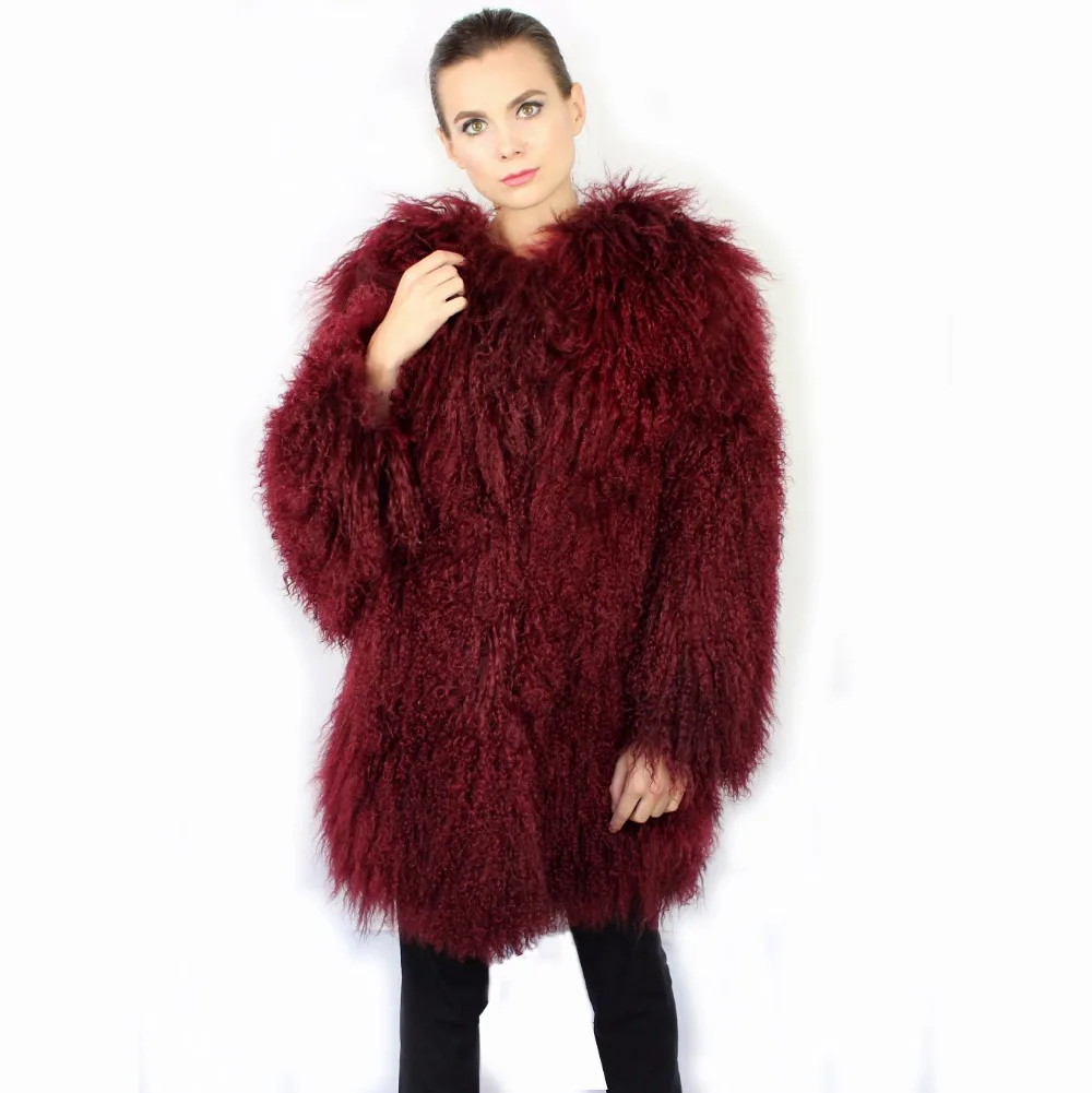 Linhaoshengyue Winter Warm Fashion 100% Natural Tan Sheep Fur Women Coat Freeshipping | Женская одежда