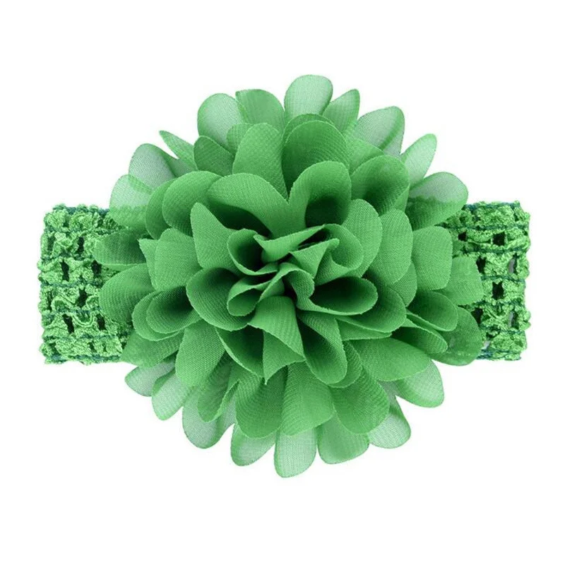 Christmas Green 1 шт Мягкая однотонная Цвет большой цветок эластичная повязка для волос для девочки милые новорожденных девочек мягкие Орнаментированный аксессуар для волос - Цвет: Christmas Green