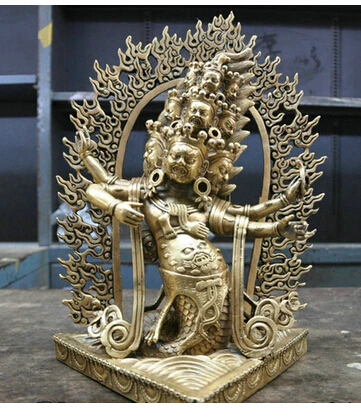 Медь Латунь КИТАЙСКИХ ремесел декора чения Азии 12 Китай Буддизм Бронзовый