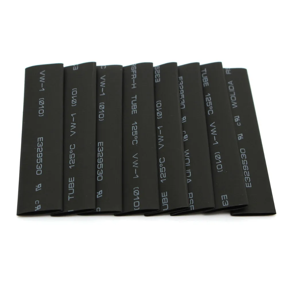 127pcs/lot 7.28m Black 2:1 Assortment Heat Shrink Tubing Tube Car Cable Sleeves Sleeving Wrap Wire Kit Useful Electric Tubings |