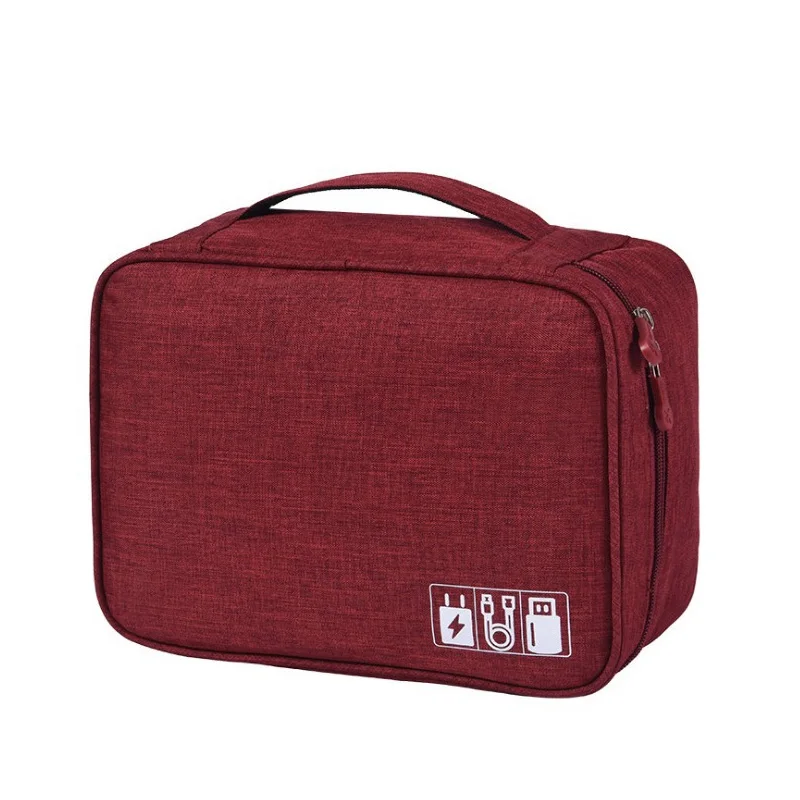 Red Wobag, новинка, полиэстер, мужские дорожные электронные аксессуары, дорожная сумка, органайзер для даты, sd-карты, USB кабель, сумка для цифрового устройства - Цвет: Red