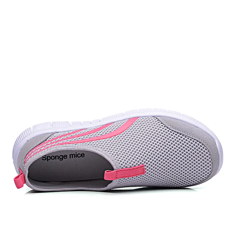 Легкие кроссовки для бега в полоску из дышащей сетки с низким вырезом спортивная