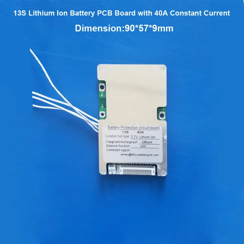 13S 40A Current 48V 13S печатная плата 54,6 V с 30A 40A постоянная разрядка тока и bms с выключателем включения для литиевых 18650 или Lipo батареи BMS - Цвет: 13S 40A Current
