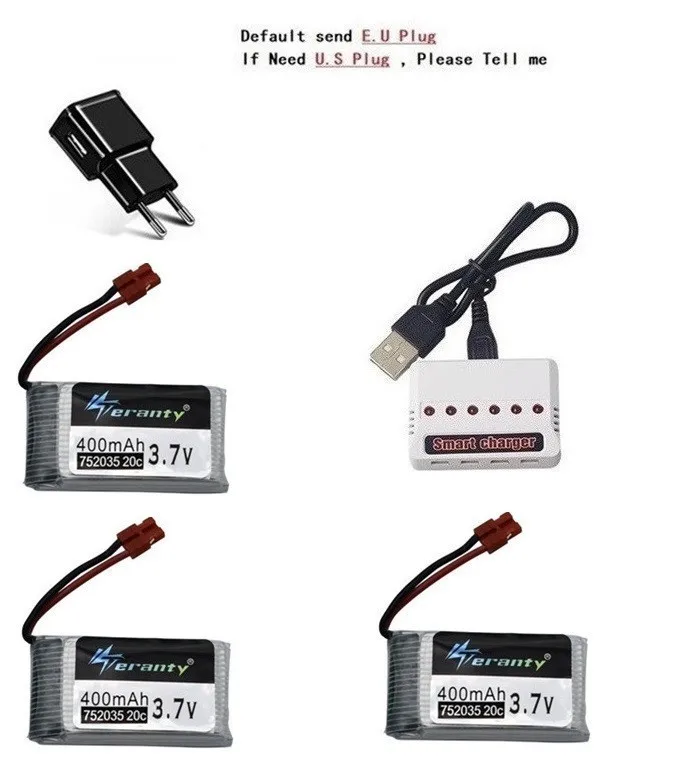 Прозрачный 3,7 V 400 мА/ч, Батарея и 6-Порты и разъёмы Зарядное устройство для SYMA X15 X5A-1 X15C X15W H31 X4 H107 KY101 E33C E33 U816A V252 H6C RC ЗАПАСНЫЕ Запчасти - Цвет: Прозрачный