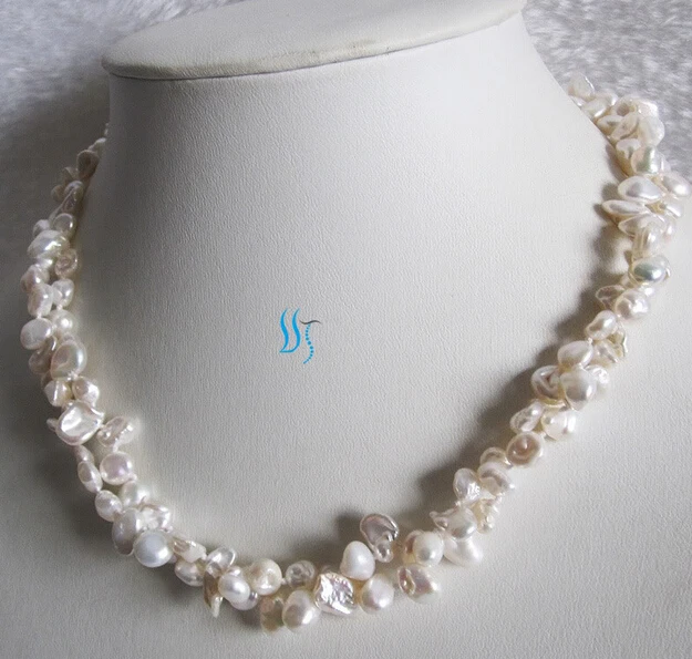 Белый речной жемчуг huij 2 ряда 5 7 мм 003874|necklace bag|pearl necklace and braceletpearl ribbon |