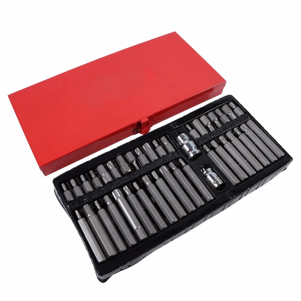 40 шт./лот Многофункциональный Набор бит для отвертки Power Hex Spline star и Bit Holder Socket Adapter