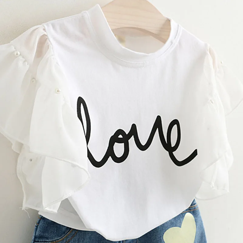 

2019 girl clothing set short sleeve t shirt +pant 2 pcs toddler spring summer 2019 girls clothes new style summer children