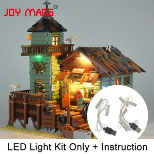 Комплект со светодиодсветильник кой JOY MAGS для старого рыболовного магазина 21310, совместим с 160501147, без модели строительных блоков