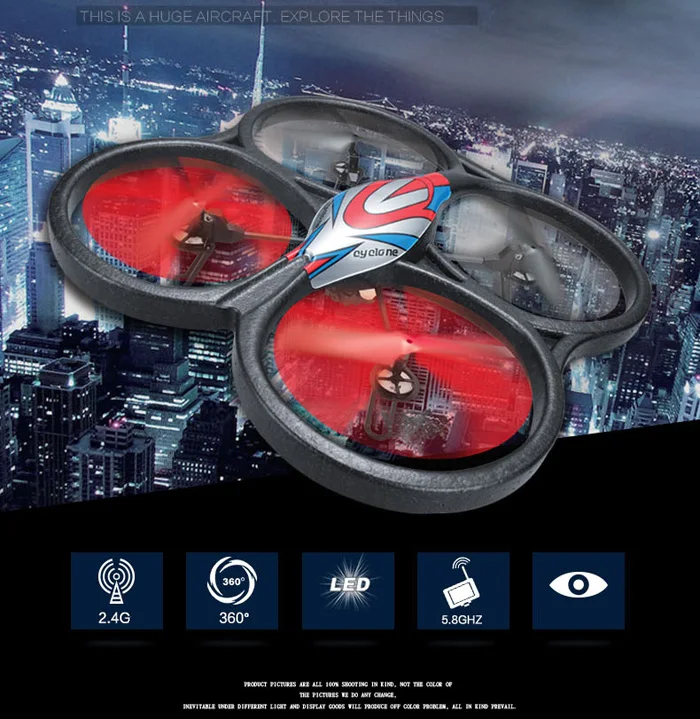 WLtoys V666 5,8G FPV Квадрокоптер с дистанционным управлением 2,4 герц, Радиоуправляемый квадрокоптер с HD Камера RTF