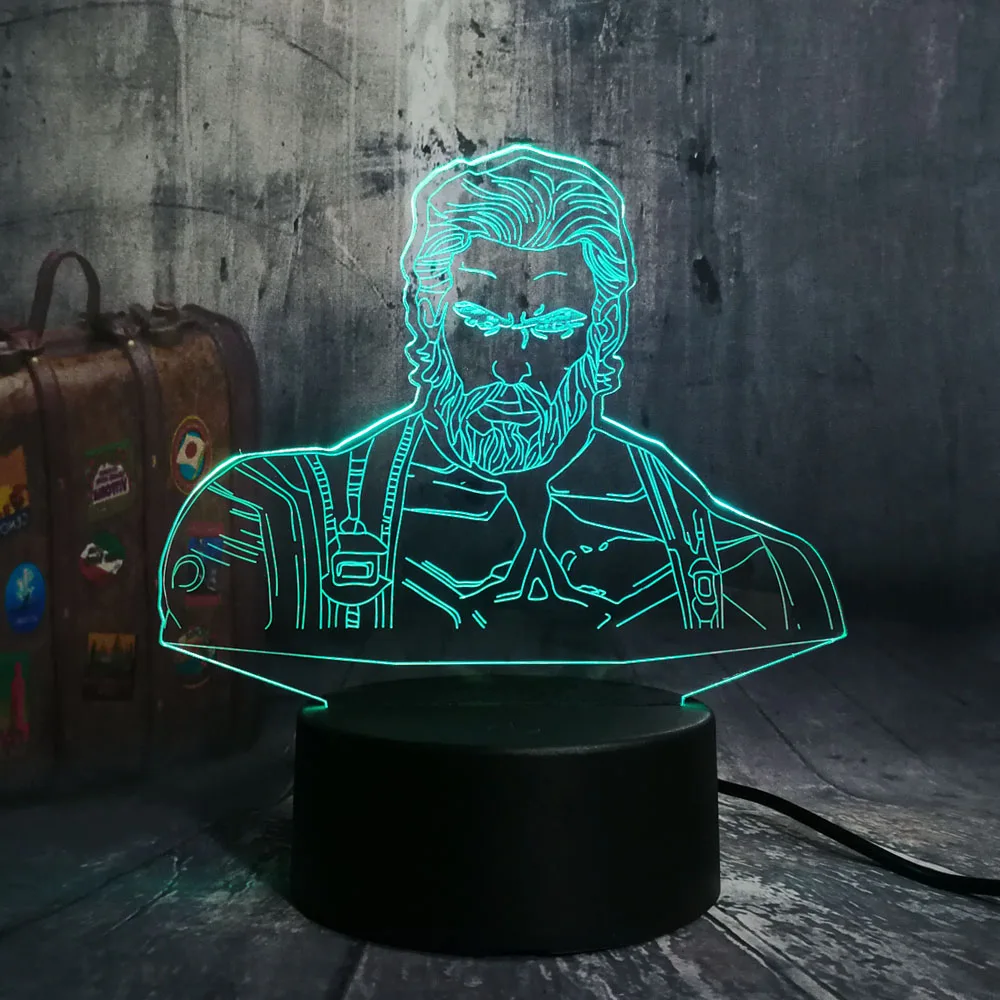 Новый Капитан Америка половина тела 3D RGB светодиодный ночной Светильник Multi Цвет 7