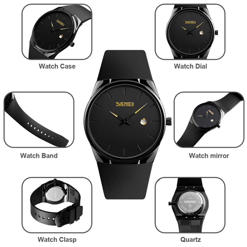 SKMEI Fashion Top Brand Luxury Sport Watch Men Quartz Watches Outdoor Waterproof Silicone Men's Wrist Watch Sports Clock