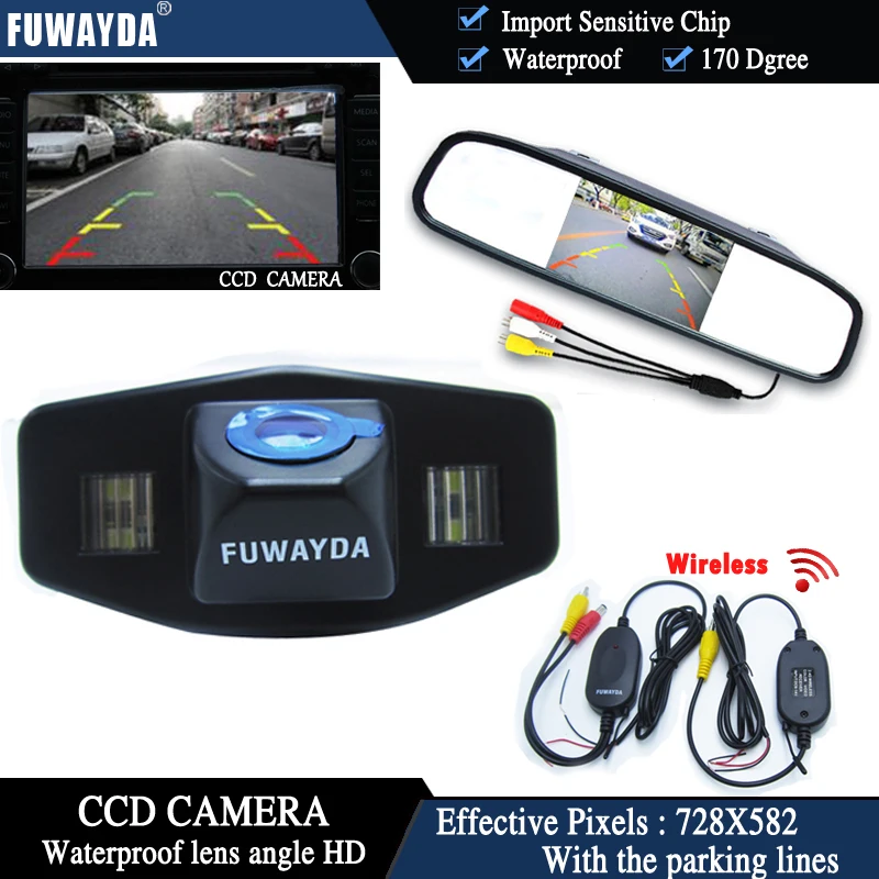 Беспроводная Автомобильная камера заднего вида FUWAYDA для парковки CCD HD +