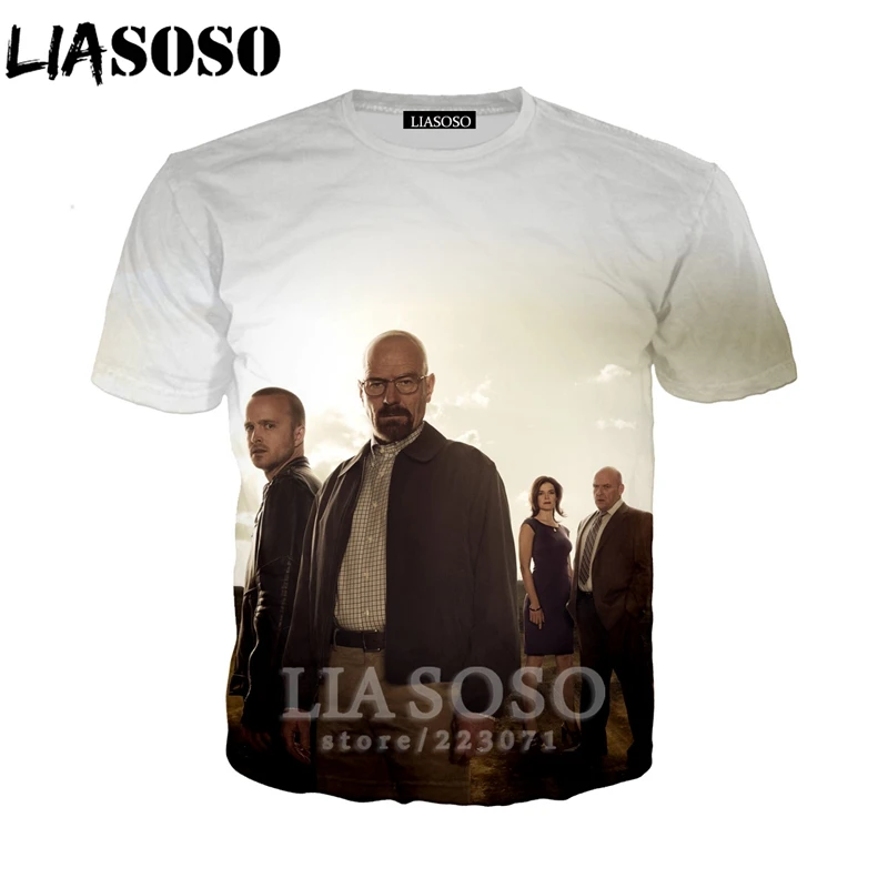LIASOSO Летний Новый мужской женский модный свитшот 3D принт сериал Breaking Bad футболка с